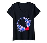Donna Asia Pesci Cina Pesce Giappone Giapponese Giapponese Donna Bambino Maglietta con Collo a V
