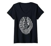 Donna Ask ed Embla Mitologia nordica dei Leggende vichinghe Maglietta con Collo a V