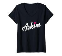 Donna Askim - Askim per la Migliore Amica Turca Maglietta con Collo a V