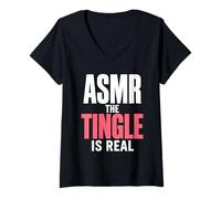 Donna ASMR Il formicolio è Un Vero e Proprio Rilassante innesco del Sonno Maglietta con Collo a V