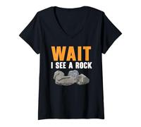 Donna Aspetta, vedo una geologia rocciosa Rockhound Rock Collecting Maglietta con Collo a V