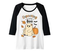 Donna Aspettando Un Piccolo Fantasma Annuncio di Gravidanza Donne Maglia con Maniche Raglan