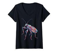 Donna Assassin Bug Entomologia Insetto Amante Insetto Predatore Bug Maglietta con Collo a V