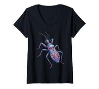 Donna Assassin Bug Entomologia Insetto Amante Insetto Predatore Bug Maglietta con Collo a V
