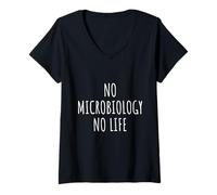 Donna Assistente di laboratorio di microbiologia Studente Insegnante Classe di biologia Maglietta con Collo a V