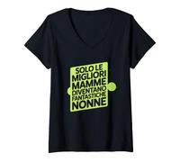 Donna Assolo Le Migliori Mamme Diventano Fantastiche Nonne Maglietta con Collo a V