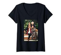 Donna Assolutamente Favoloso Cast Joanna Lumley & Jennifer Saunders Maglietta con Collo a V