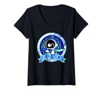 Donna Astrobot Winking Inside Playstation Controller Buttons Badge Maglietta con Collo a V