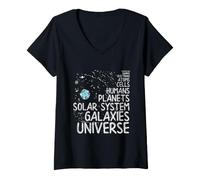 Donna Astrofisica Quantistica Schiuma Quark Elettroni Astrofisico Maglietta con Collo a V