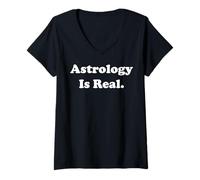 Donna Astrology Is Real Horoscope Zodiac Truth Maglietta con Collo a V