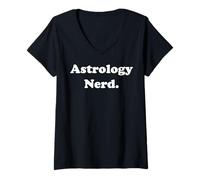 Donna Astrology Nerd Horoscope Zodiac Passion Maglietta con Collo a V