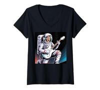Donna Astronauta Decor Astronauta Galassia Astronauta Spazio Astronauta Maglietta con Collo a V