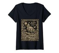 Donna Astronomia della Carta dei tarocchi del Cassowary Celeste Maglietta con Collo a V