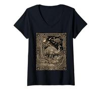 Donna Astronomia della Carta dei tarocchi del Totem Emu Celeste Maglietta con Collo a V