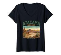 Donna Atacama Desert Cile Vintage Sud America Viaggi Maglietta con Collo a V