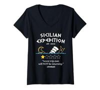 Donna Atene Sicilian Expedition Guerra del Peloponneso Storia Maglietta con Collo a V
