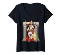 Donna Athena dea Greca della Saggezza Antica Grecia Mitologia dei Maglietta con Collo a V