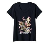 Donna ATLUS Persona 2: Innocent sin Graphic Maglietta con Collo a V