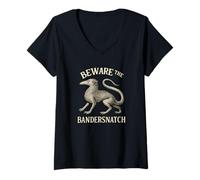 Donna Attenti alla Creatura Letteraria Vintage Bandersnatch Maglietta con Collo a V