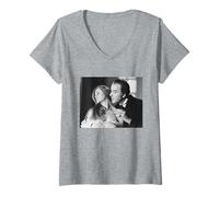 Donna Attore Christopher Lee Dracula A.D. 1972 Modello Promo 1971 Maglietta con Collo a V