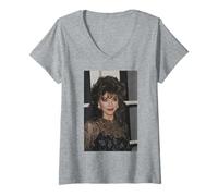 Donna Attore Joan Collins Dynasty Di Michael Grecco Maglietta con Collo a V
