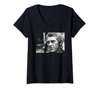 Donna Attore Steve McQueen La Grande Fuga 1969 Maglietta con Collo a V