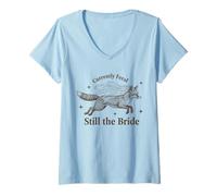 Donna Attualmente Feral Still The Bride Bachelorette Fox Maglietta con Collo a V