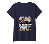 Donna ATV Off Road 4 Wheeler Quad Racing SxS Riding UTV Offroad Maglietta con Collo a V
