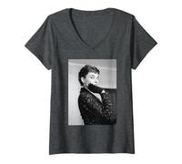 Donna Audrey Hepburn Attrice Vacanze Romane Maglietta con Collo a V
