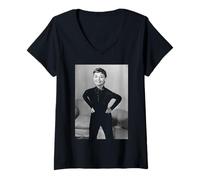 Donna Audrey Hepburn Colazione da Tiffany Attrice & Icona della Moda Maglietta con Collo a V