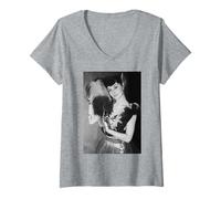 Donna Audrey Hepburn Modello Honoria Plesch David De Bethell Moda Maglietta con Collo a V