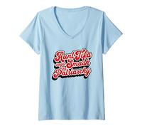 Donna Aunt Tifa Says Smash The Patriarchy Feminist Protest Design Maglietta con Collo a V