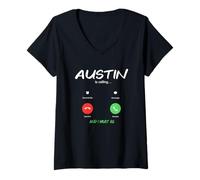 Donna Austin Sta chiamando e Devo Andare in Texas in Viaggio Maglietta con Collo a V