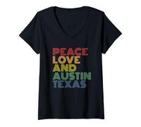 Donna Austin Texas pace amore Maglietta con Collo a V