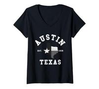 Donna Austin Texas Vintage Pride Maglietta con Collo a V