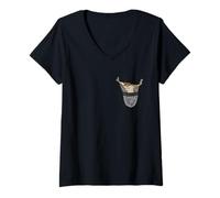 Donna Australia Zoo Animale Outback Tasca sul Petto Maglietta con Collo a V