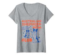 Donna Australian Shepherd Mom Club Aussie Dog Maglietta con Collo a V