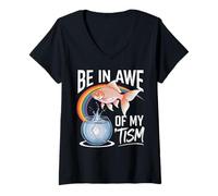 Donna Autism Funny Be In Awe Of My 'Tism Meme Autistic Goldfish Maglietta con Collo a V