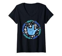 Donna Autism We Should Protect By Accepting Inclusive Autism Maglietta con Collo a V