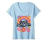 Donna Autismo ADHD sovrastimolato neurodivergente neurodivergente Maglietta con Collo a V