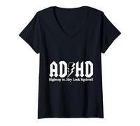 Donna Autostrada ADHD Verso EHI Guarda Scoiattolo Maglietta con Collo a V