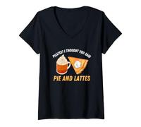 Donna Autumn Pumpkin Spice Pilates I Thought You Said Cake Maglietta con Collo a V