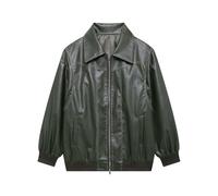 Donna Autumn/Winter Leather Motorcycle Zipper Long Sleeved Jacket Casual Jacket Giacca corta Donna Inverno, Gn2, L