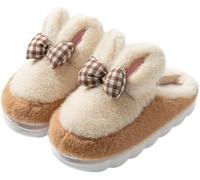 Donna Autunno E Inverno Carino Coniglio Orecchio Peluche Caldo Comfort Ispessito Casa Pantofole Da Donna Camera Da Letto Interna Antiscivolo Pantofole Casual (A,36-37)