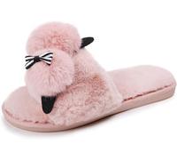 Donna Autunno E Inverno Carino Tridimensionale Gatto Forma Soffice Peluche Open-toe Pantofole Da Donna Indoor Antiscivolo Caldo Confortevole Pantofole (Rosa,40-41)