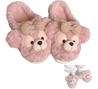 Donna Autunno E Inverno Dolce Carino Animale Forma Peluche Casa Divertimento Pantofole Casual Morbido E Confortevole Interno Antiscivolo Peluche Pantofole (Rosa,40-41)