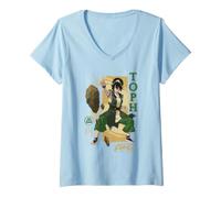 Donna Avatar Aang The Last Airbender Toph Maglietta con Collo a V