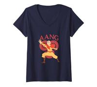 Donna Avatar: The Last Airbender Aang Airbending Pose Maglietta con Collo a V