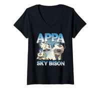 Donna Avatar The Last Airbender Appa Homage Maglietta con Collo a V