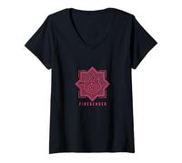 Donna Avatar The Last Airbender Fire Tribe Symbolic Mandala Maglietta con Collo a V